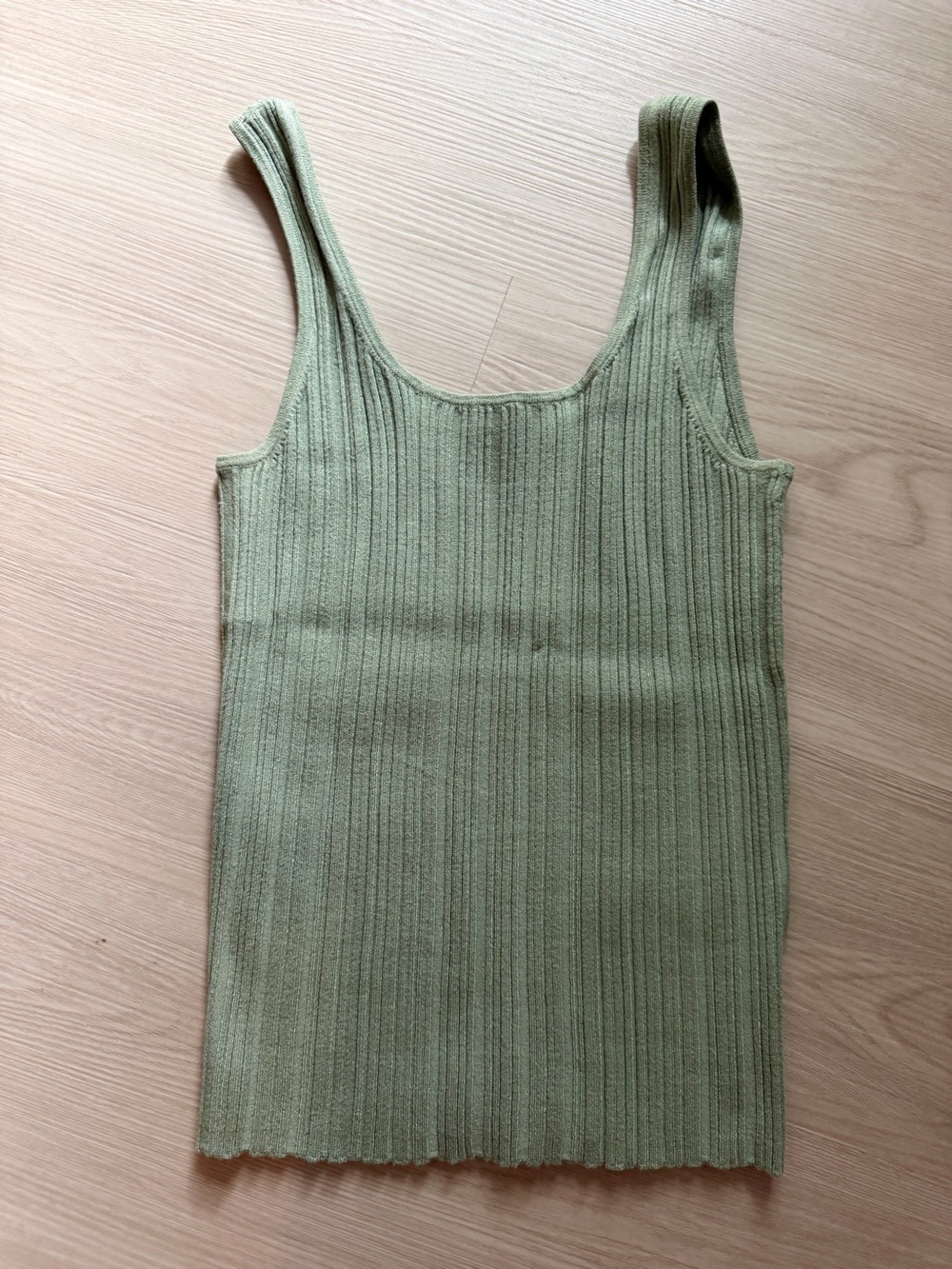 NWOT Madewell Signature Knit Ribbed Scoop Neck Sweater Tank — Sage Green - XS - Picture 3 of 6